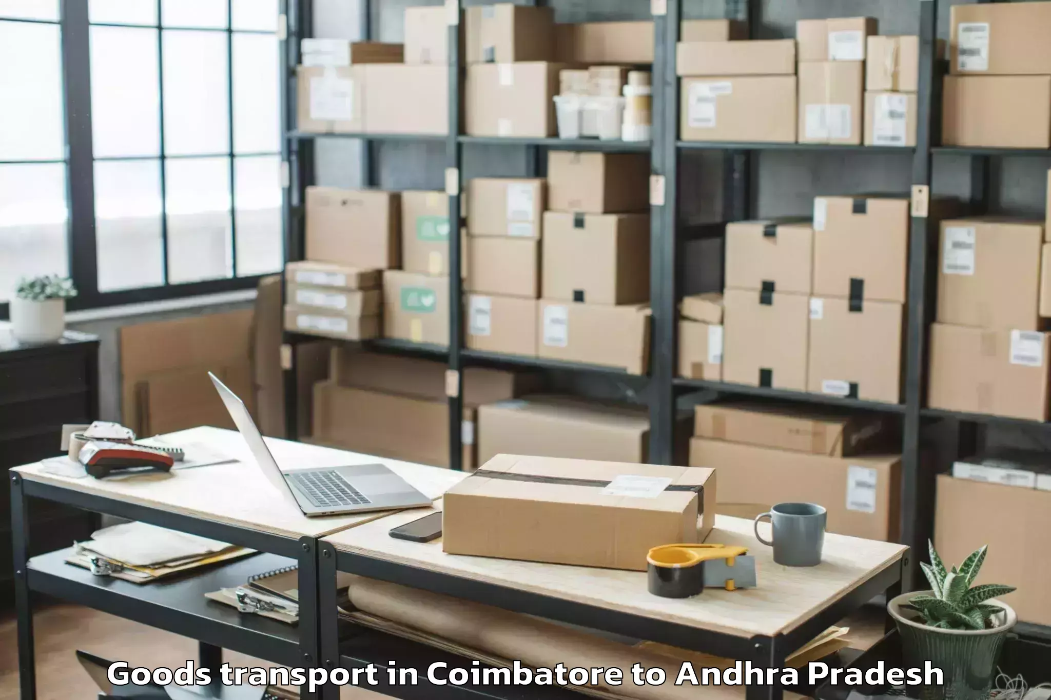 Book Coimbatore to Vadlapudi Goods Transport